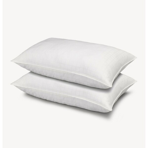 2 Pack 100% Cotton Dobby Windowpane SOFT Pillow - King Size
